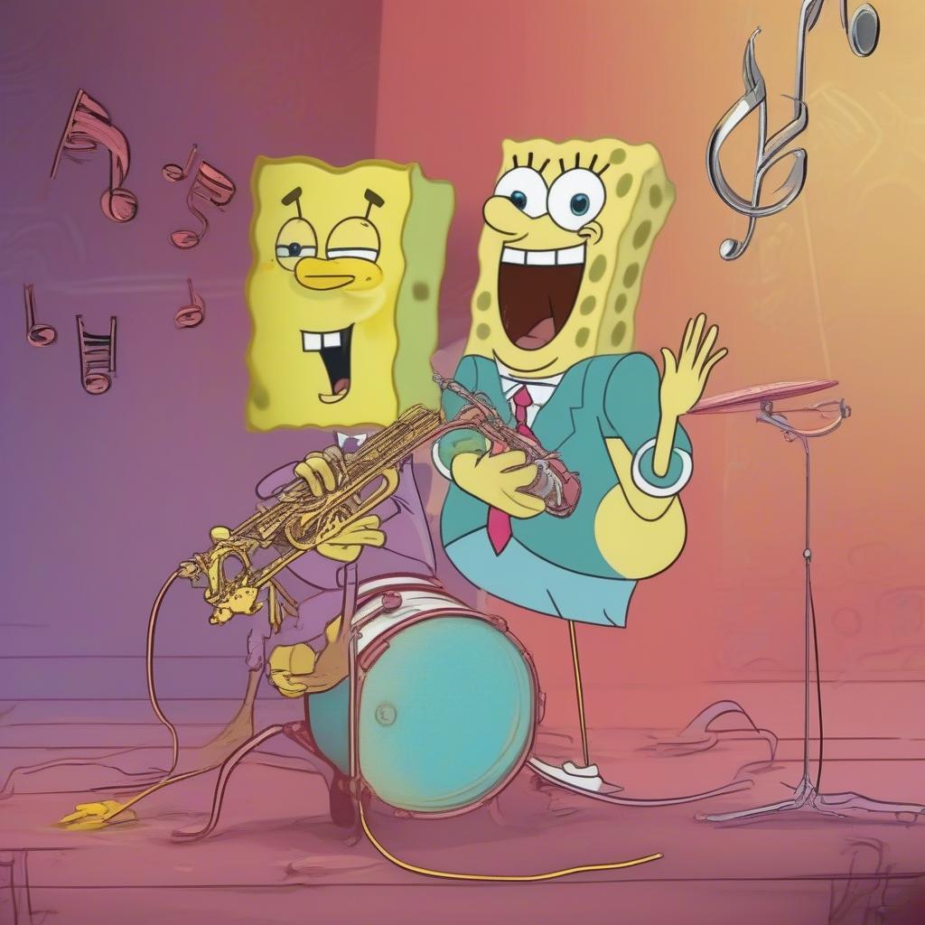 SpongeBob and Squidward Playing Music