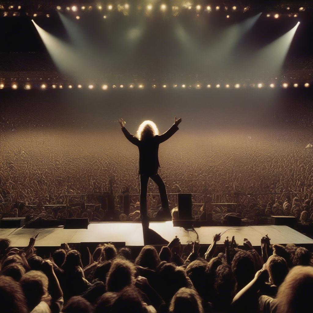 Stairway to Heaven: A captivating image depicting Led Zeppelin performing their iconic ballad live, showcasing the band's raw energy and the song's emotional depth.