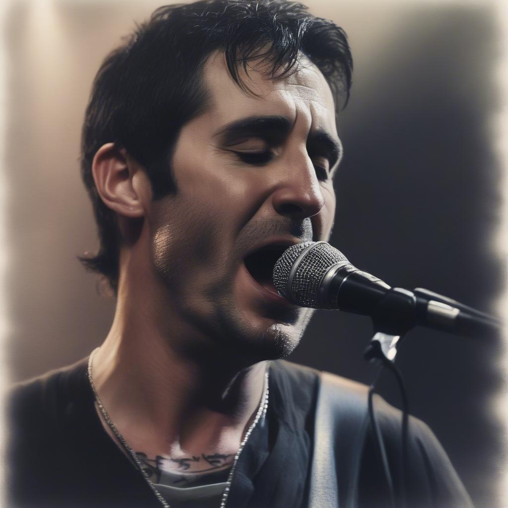 Sully Erna singing with intensity