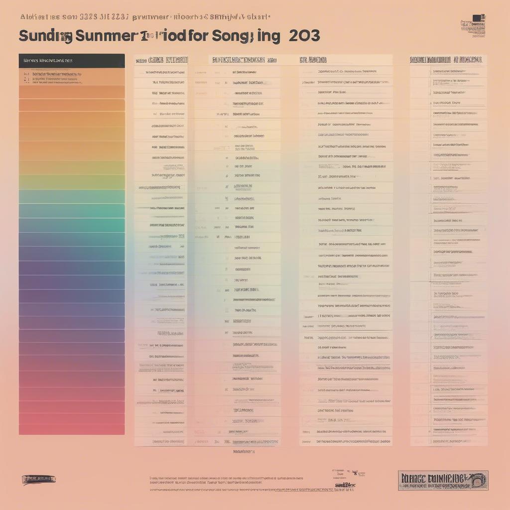 A graphic displaying the top 10 songs on a music chart for Summer 2023