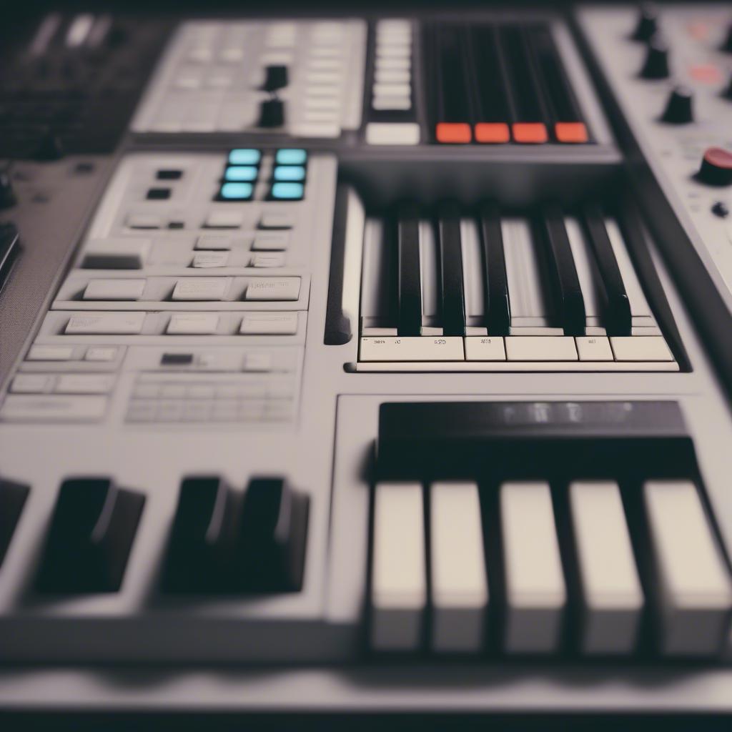 The Sound of Synthpop: An image of a classic 1980s synthesizer keyboard, representing the electronic music revolution that shaped the decade's sound.