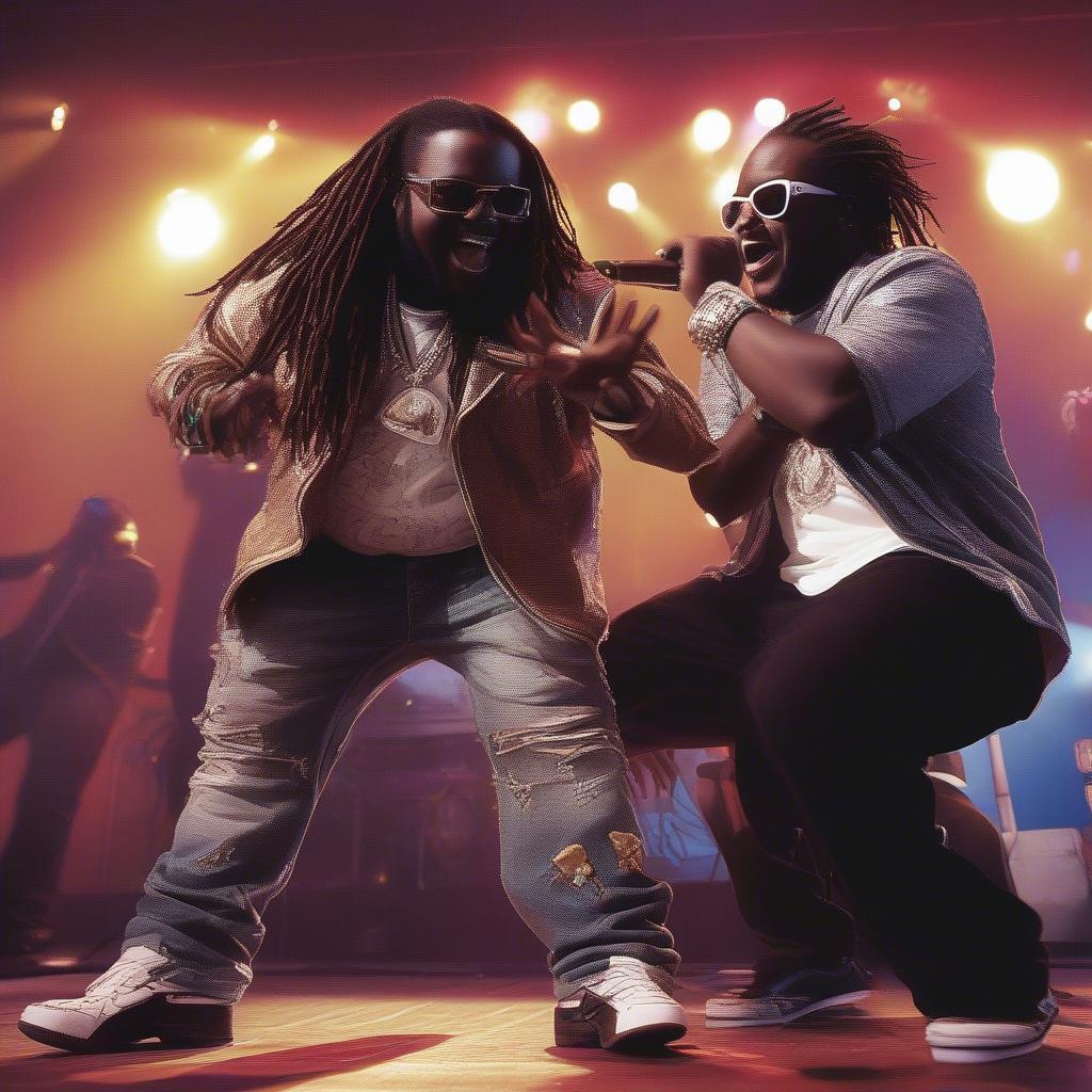 T-Pain and Little Wayne Performing Live in 2008