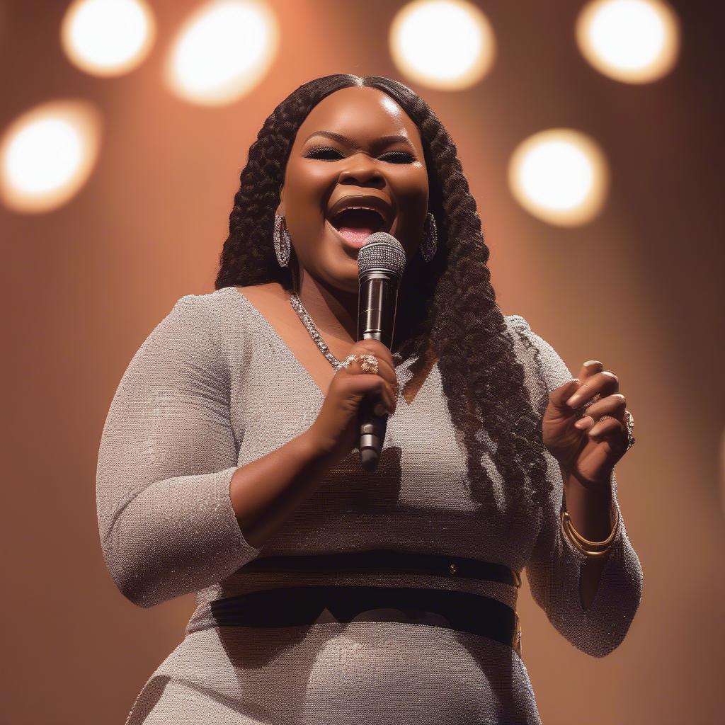 Tasha Cobbs Leonard performing in 2020