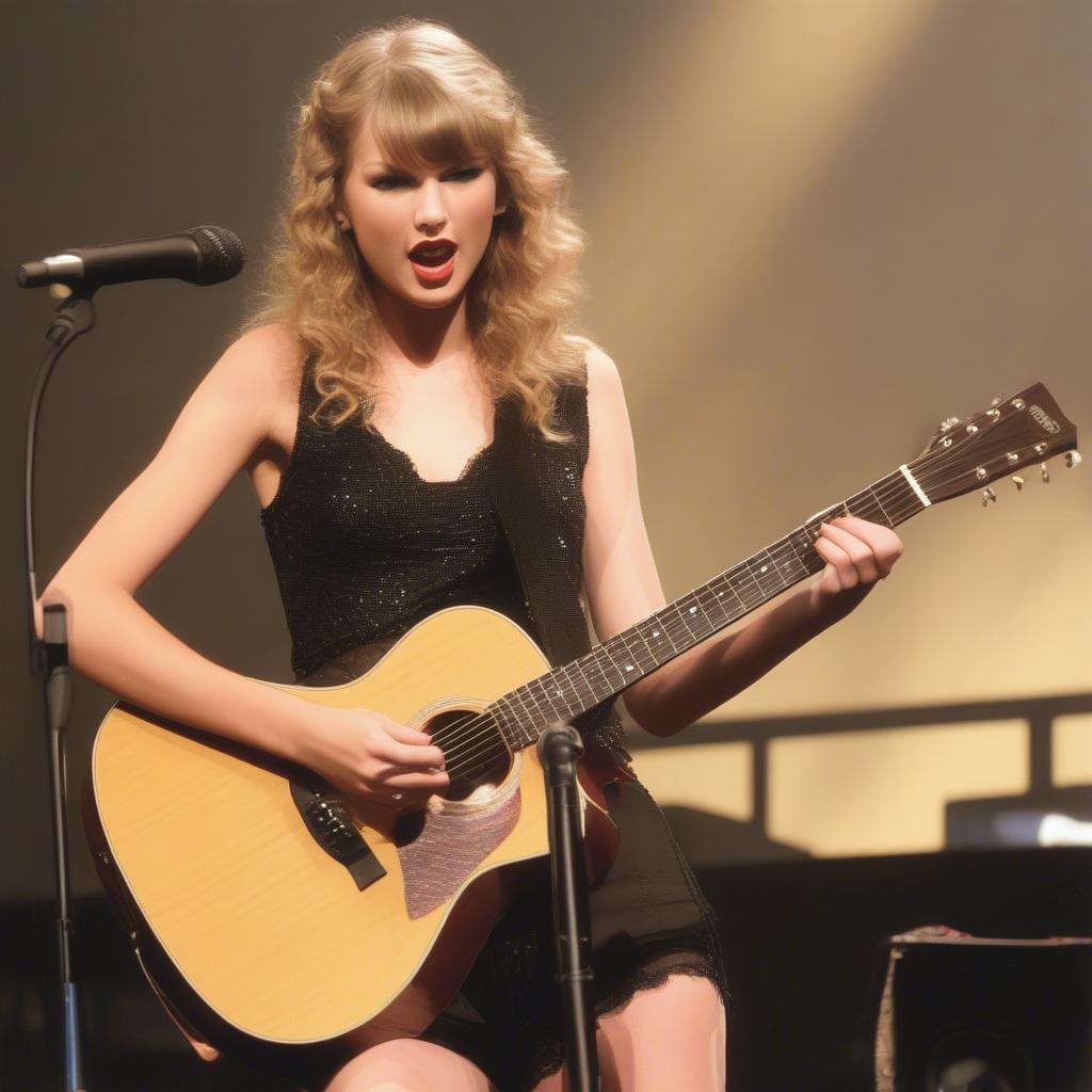 Taylor Swift performing in the early 2000s