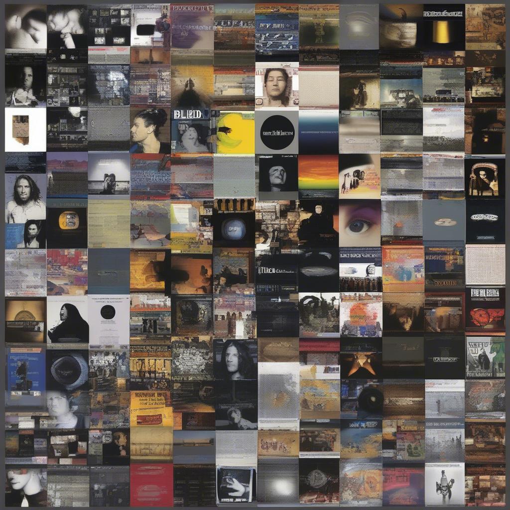 A collage of Third Eye Blind album covers