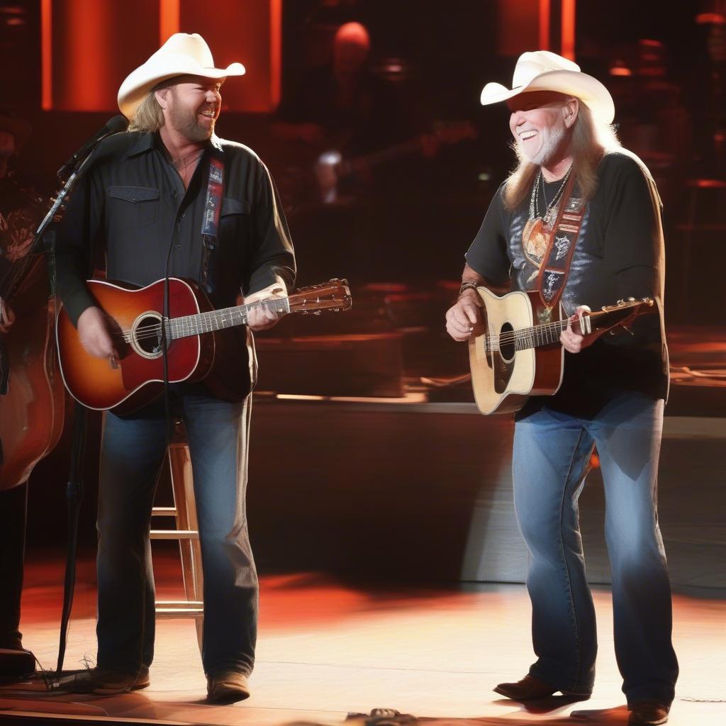 Toby Keith and Willie Nelson Performing