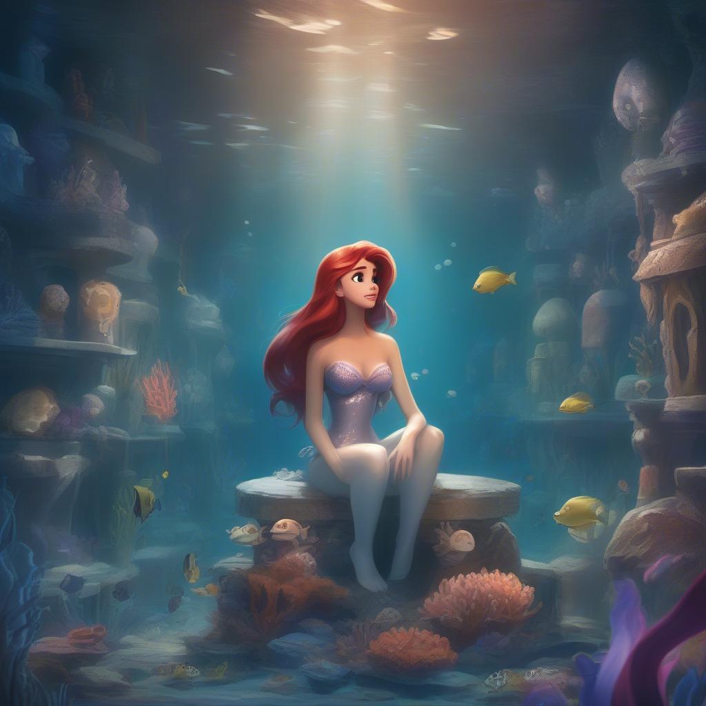 Ariel singing in her grotto