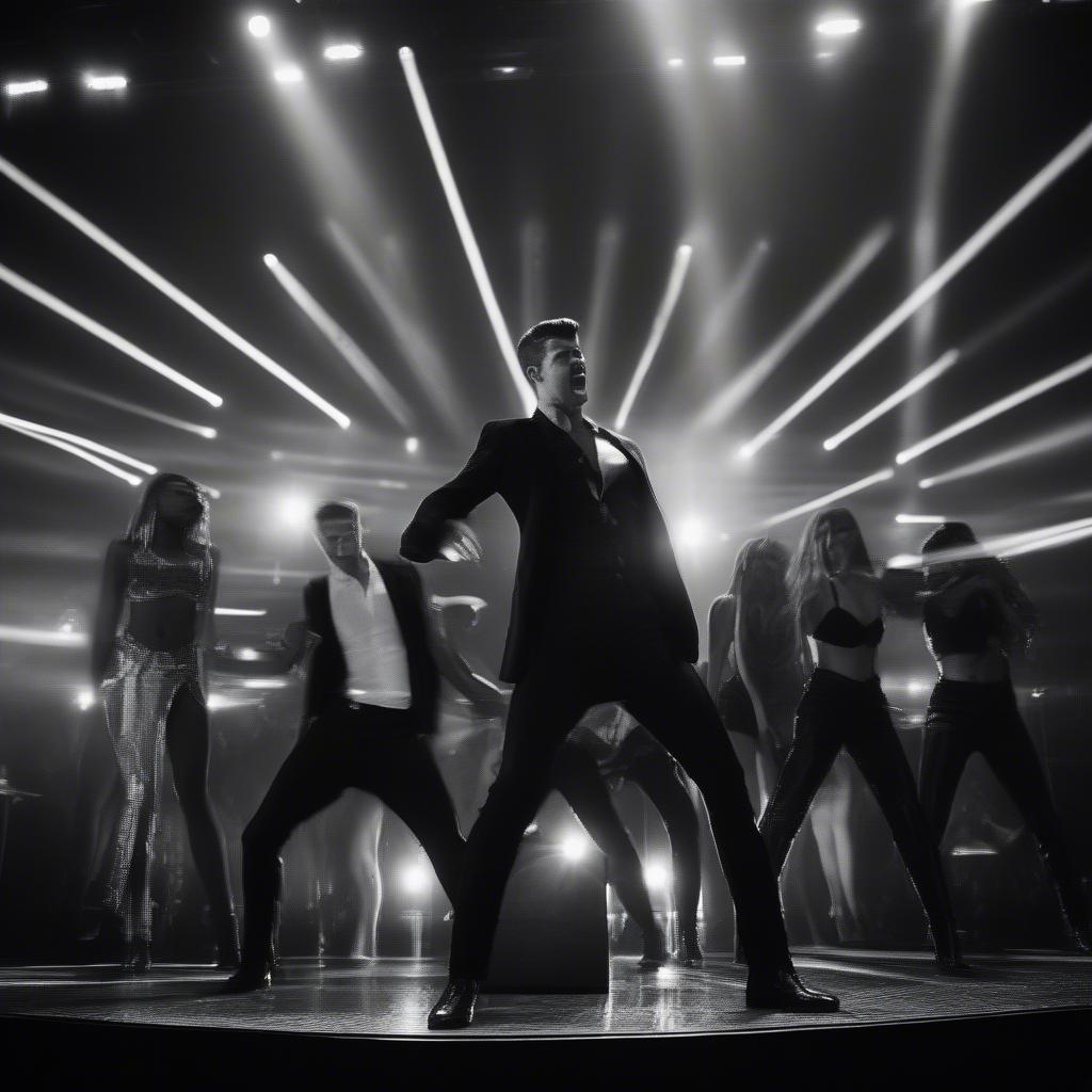 Robin Thicke performing "Blurred Lines"