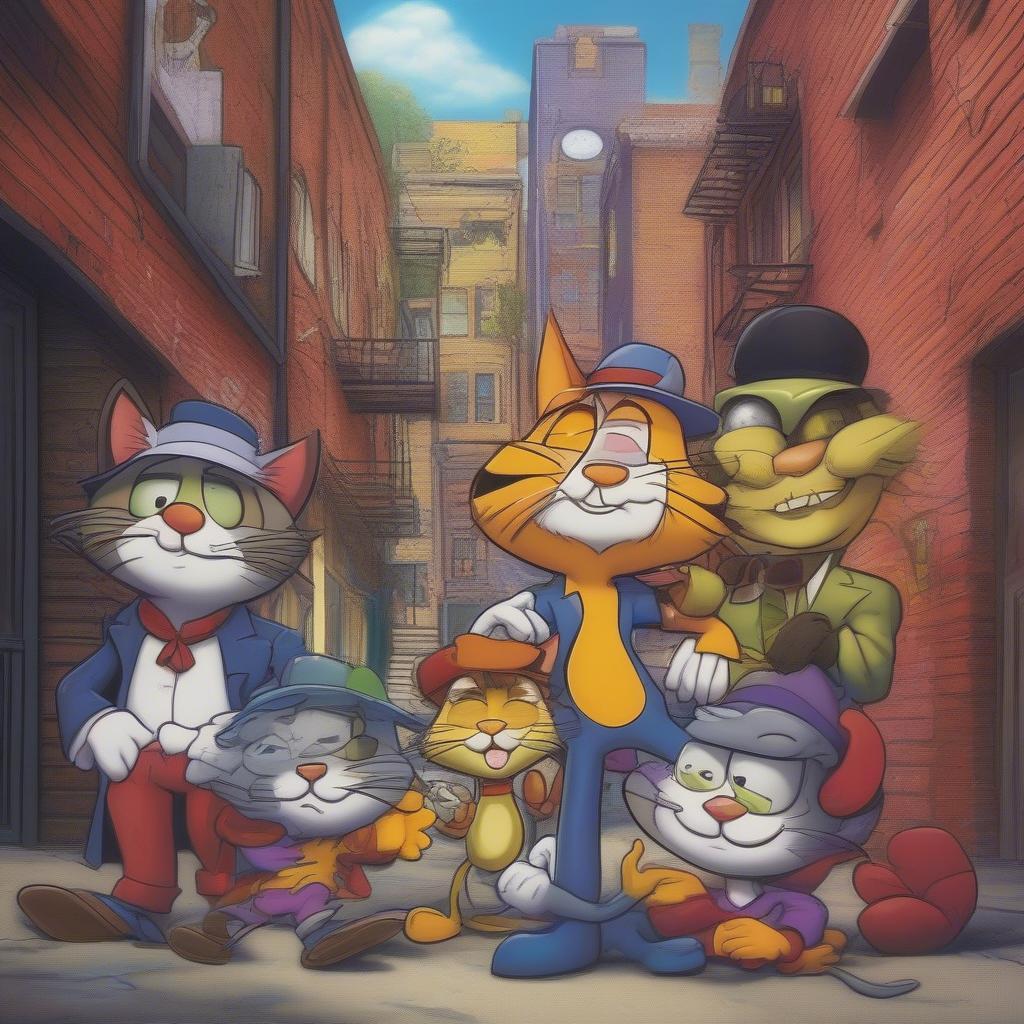 Top Cat and his gang in Hoagy's Alley