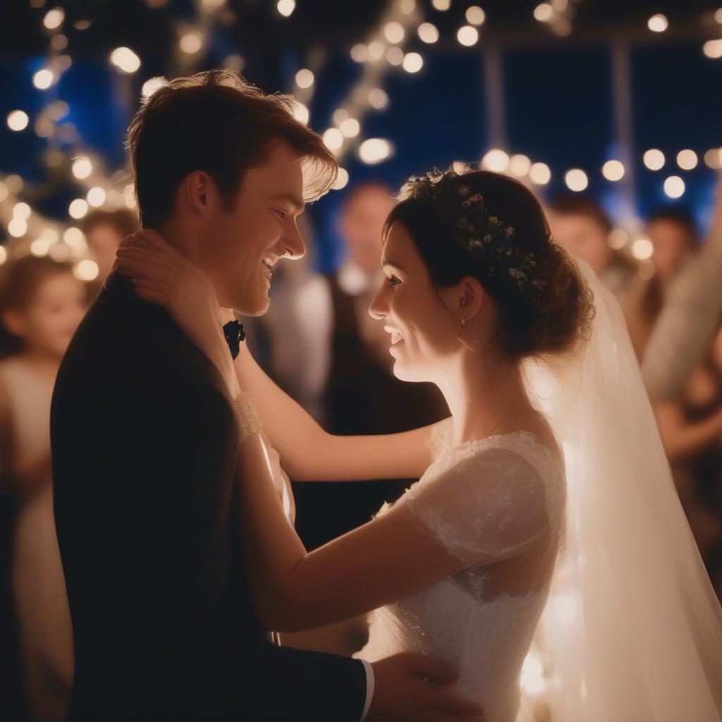 Couple sharing their first dance at a wedding