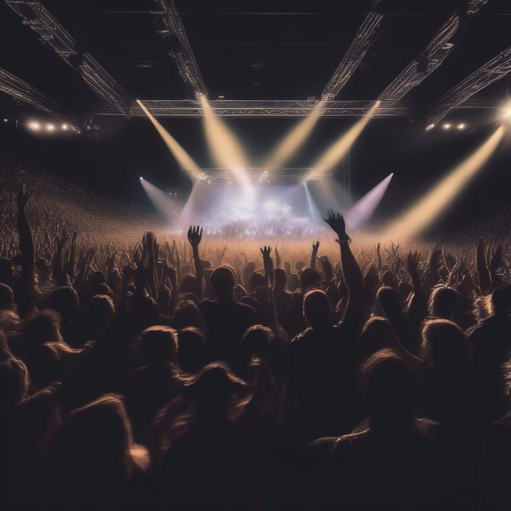 Silhouetted Crowd at a Concert