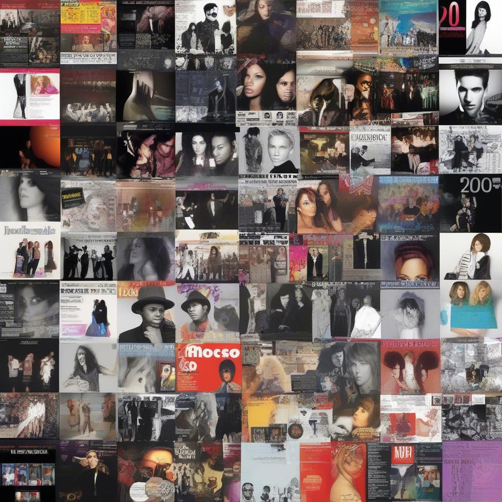 A collage of album covers from artists influenced by 2009's pop music