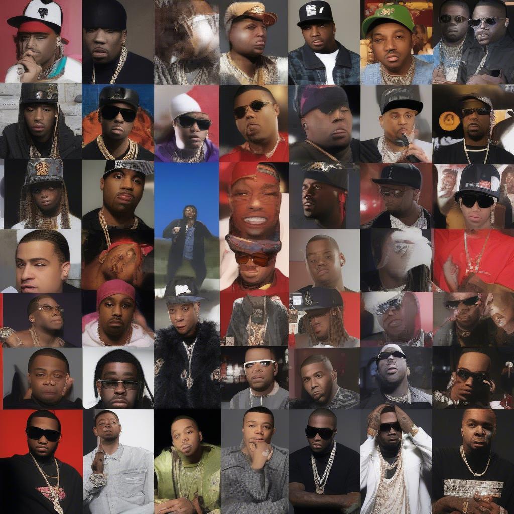 Collage of Top Rap Artists of 2007