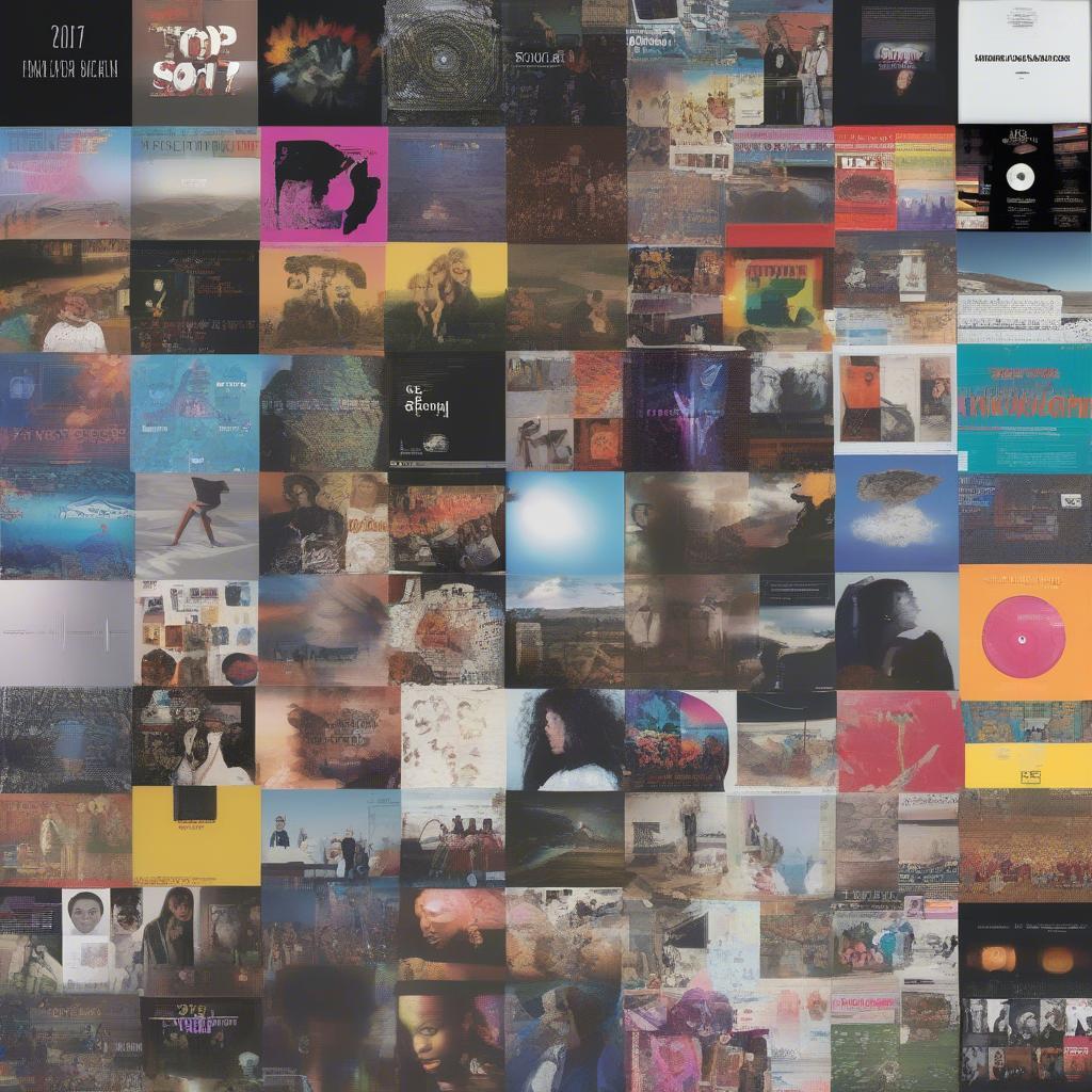 Collage of album covers from the top songs of 2017, showcasing the diverse artists and genres.