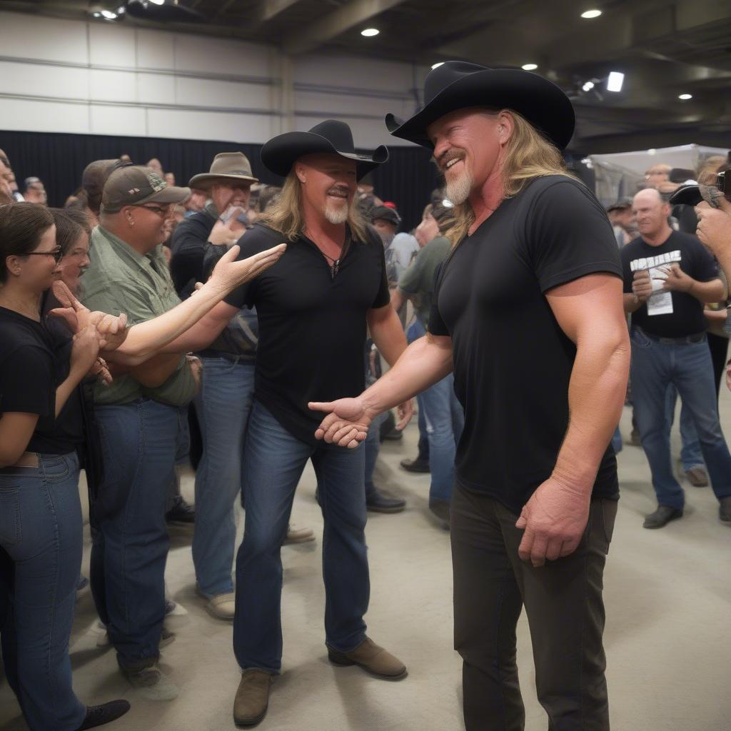 Trace Adkins meeting and greeting fans with a warm smile