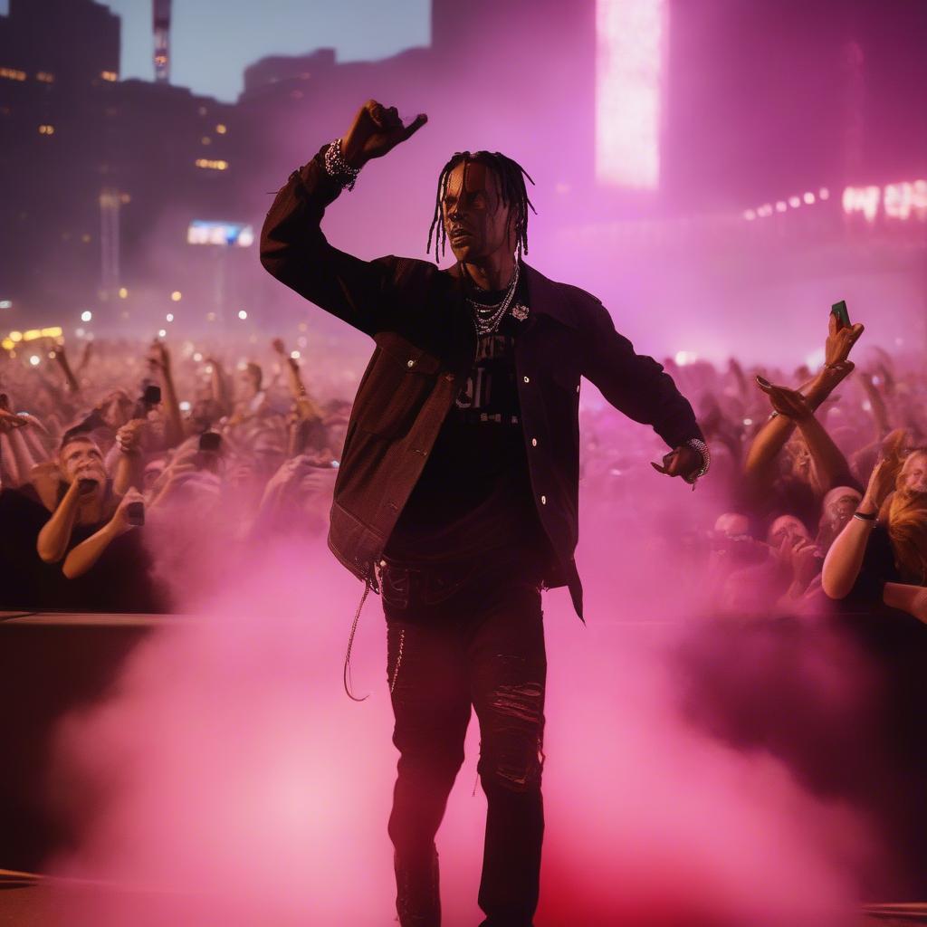 Travis Scott performing "Sicko Mode" at Boston Calling 2019