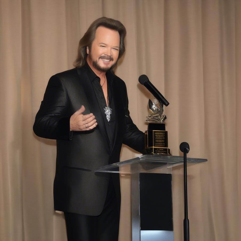 Travis Tritt Receiving a Music Award