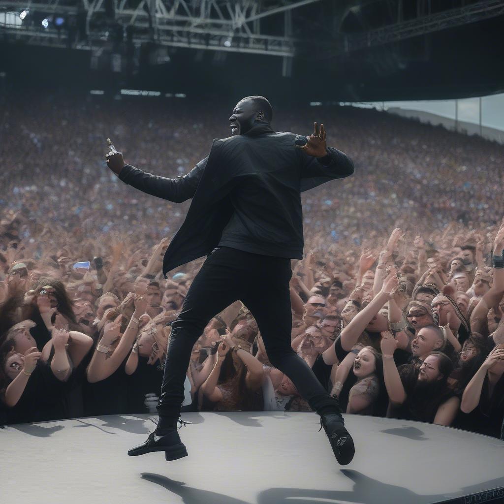 Stormzy performing "Vossi Bop" at TRNSMT 2019