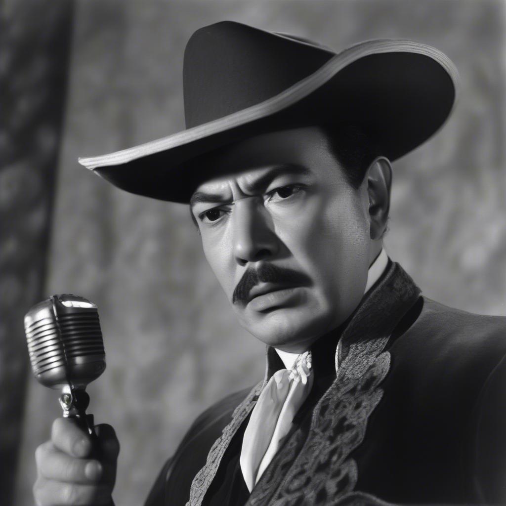 Antonio Aguilar Singing Un Gabán de Castilla