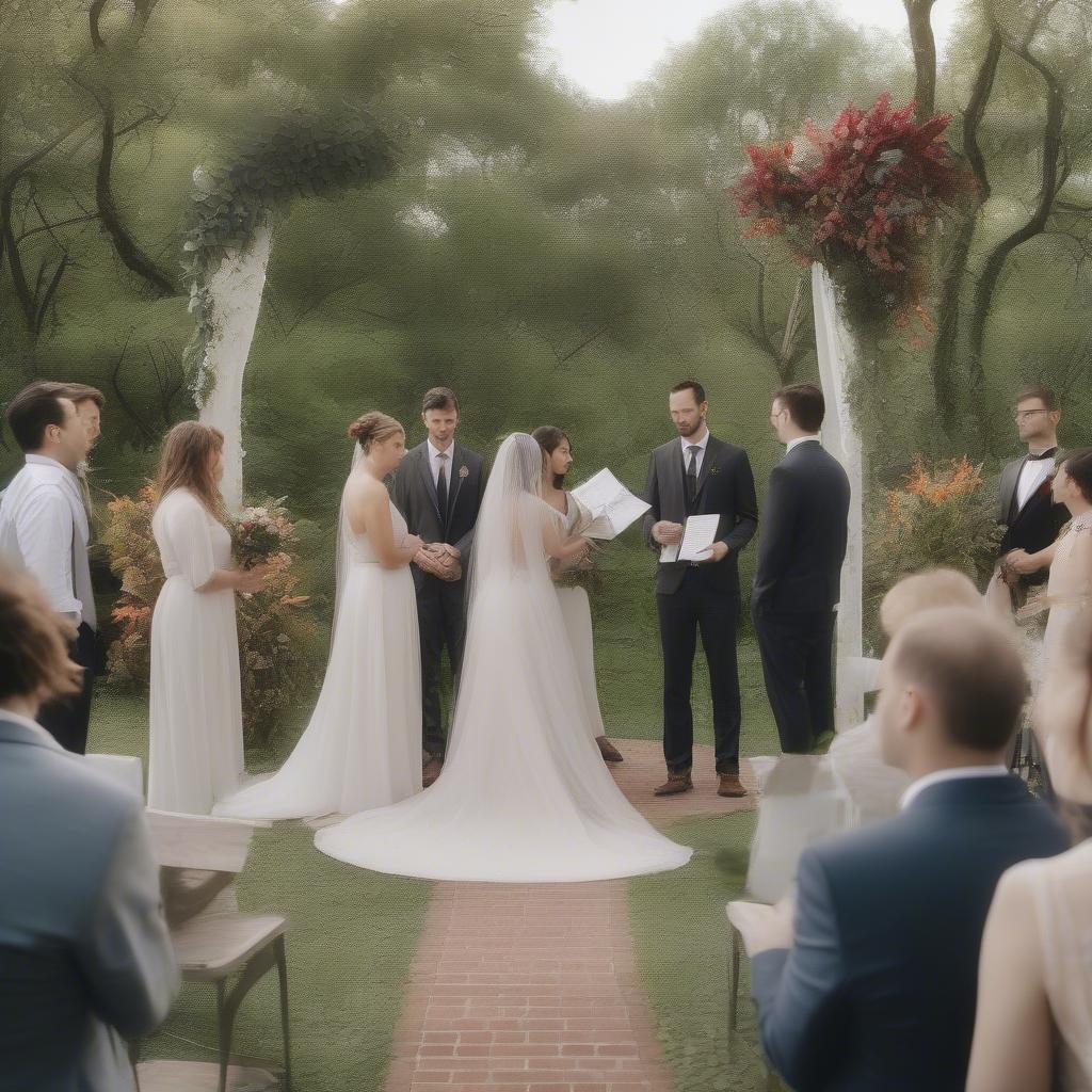 Outdoor Wedding Ceremony with Unique Musical Accompaniment