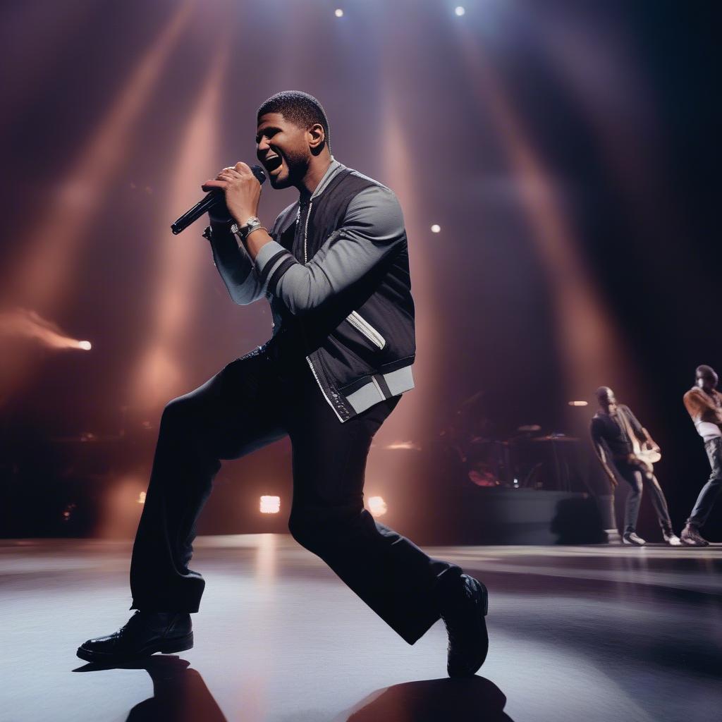 Usher performing "Burn" Live