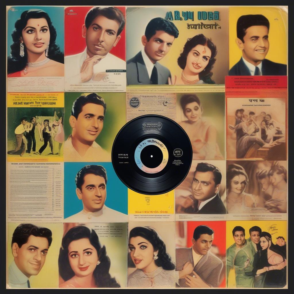 A vinyl record of 1950s Hindi film songs