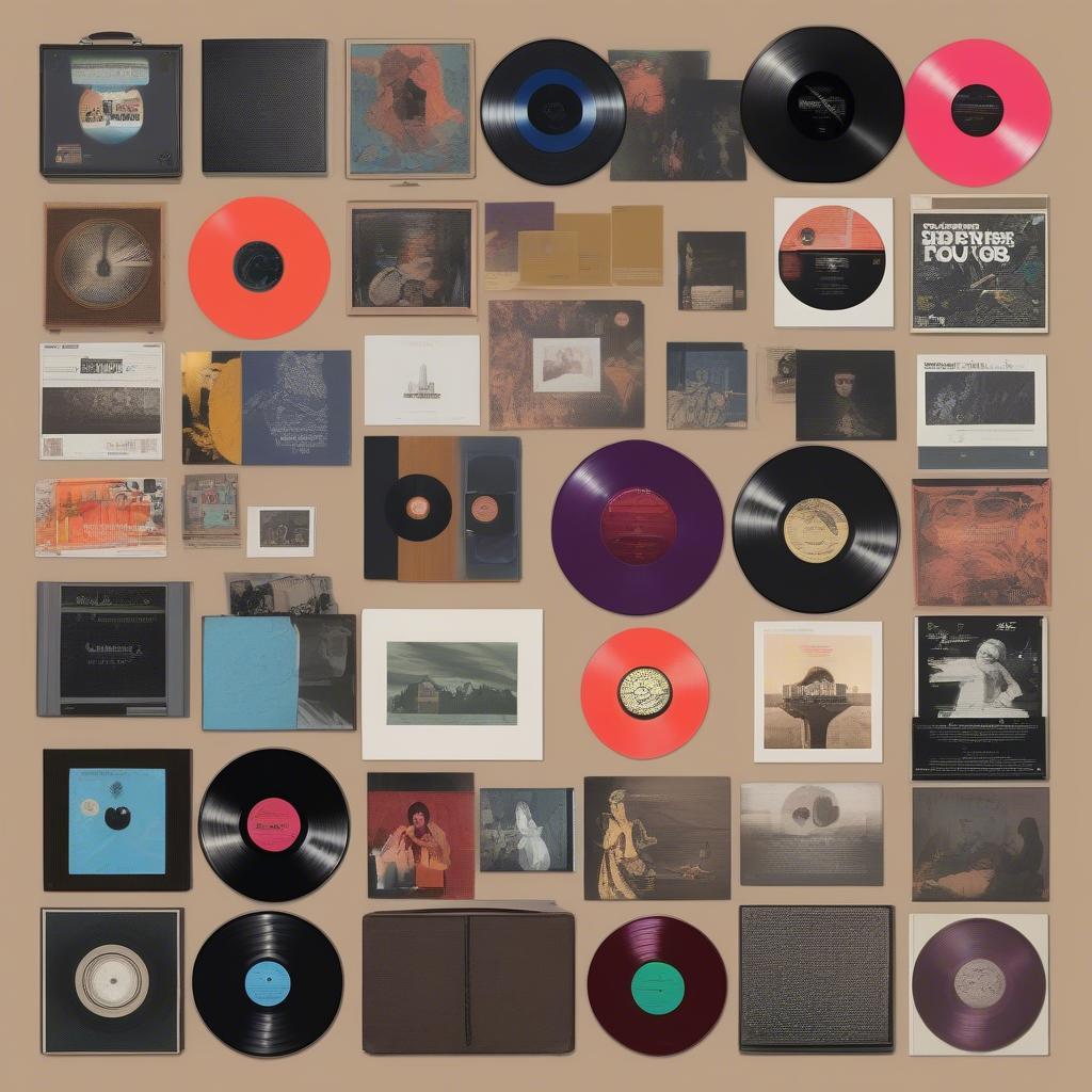 Collection of Vinyl Records Featuring Classic and Modern Alternative Albums