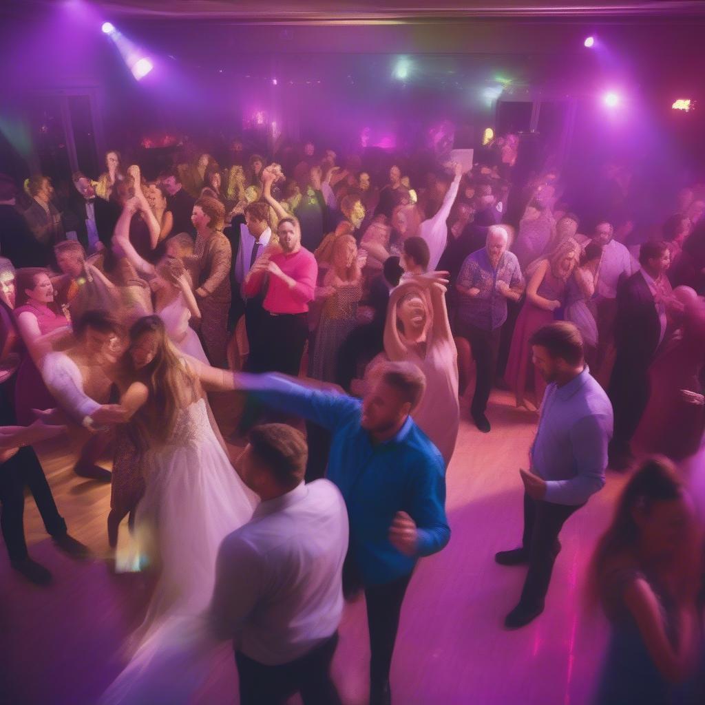 Guests Dancing at a Wedding Reception