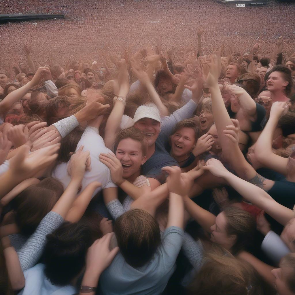 Crowd surfing at the 2019 KROQ Weenie Roast