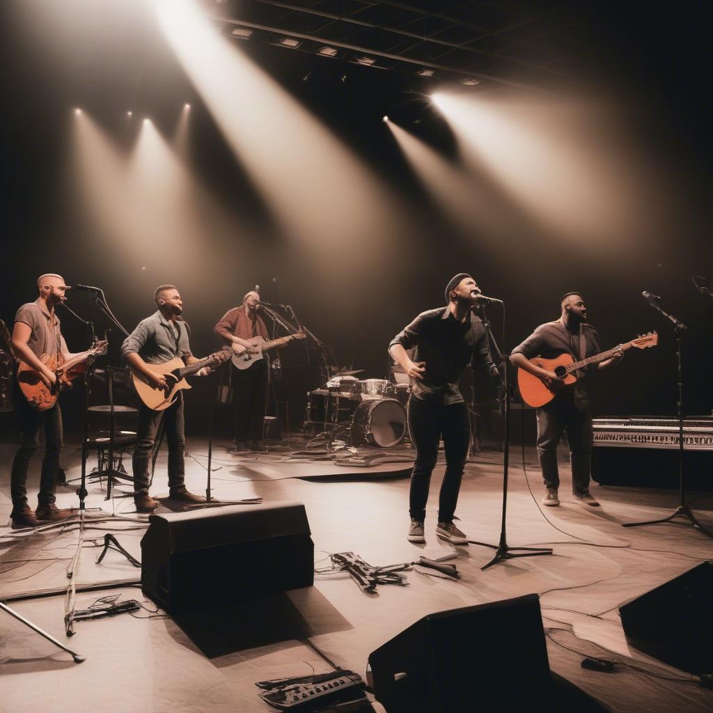 A Worship Band Leading a Church Service in 2017