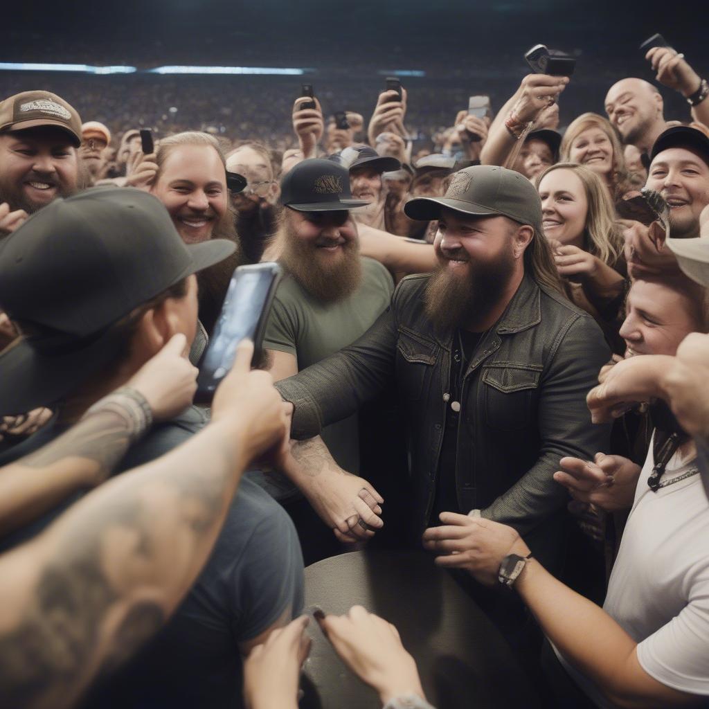 Zac Brown Band meeting fans after a concert