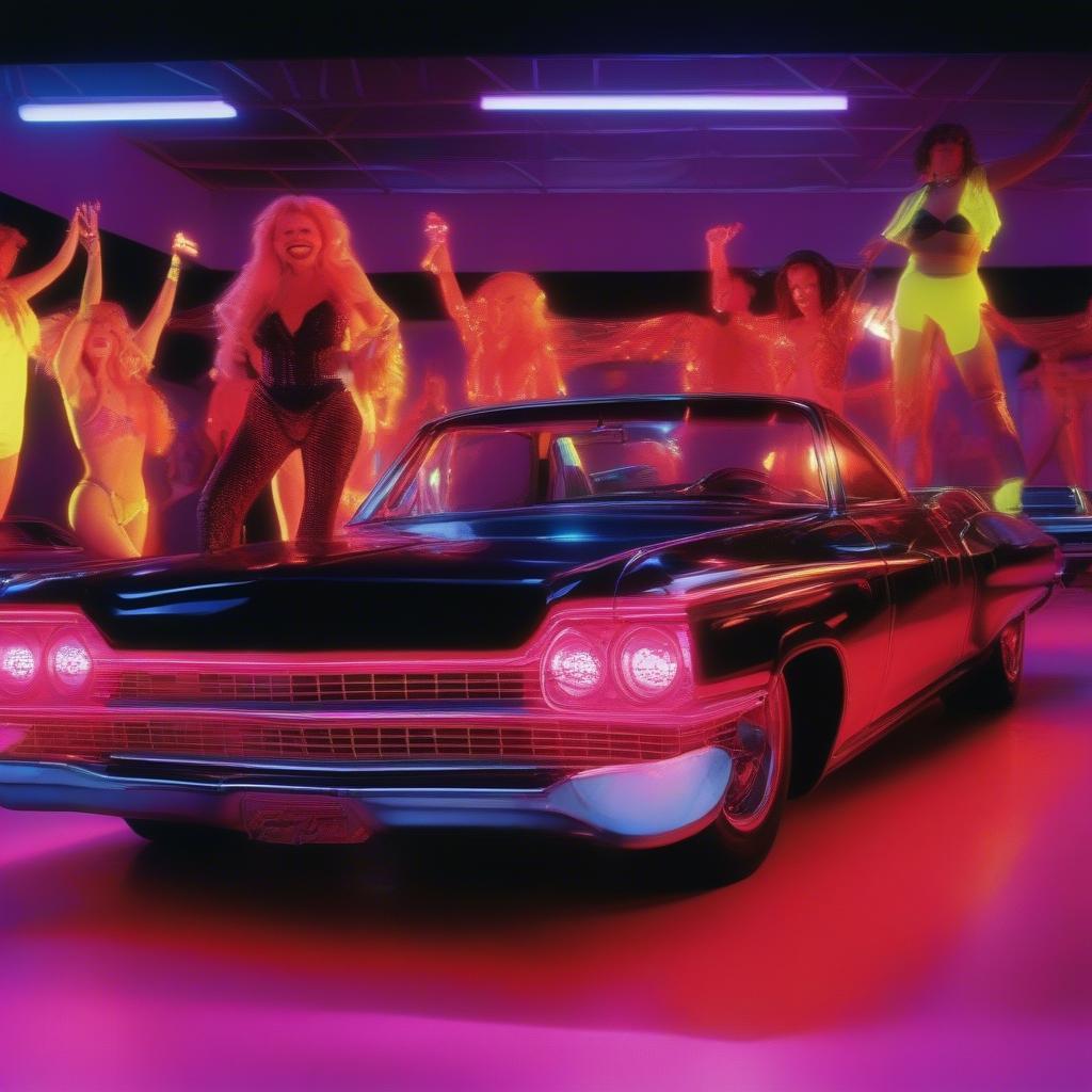 Still from ZZ Top's Legs music video