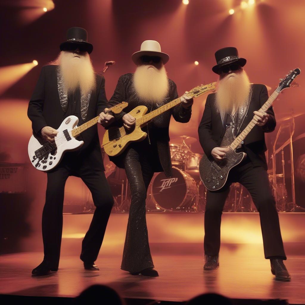 ZZ Top Performing Live on Stage