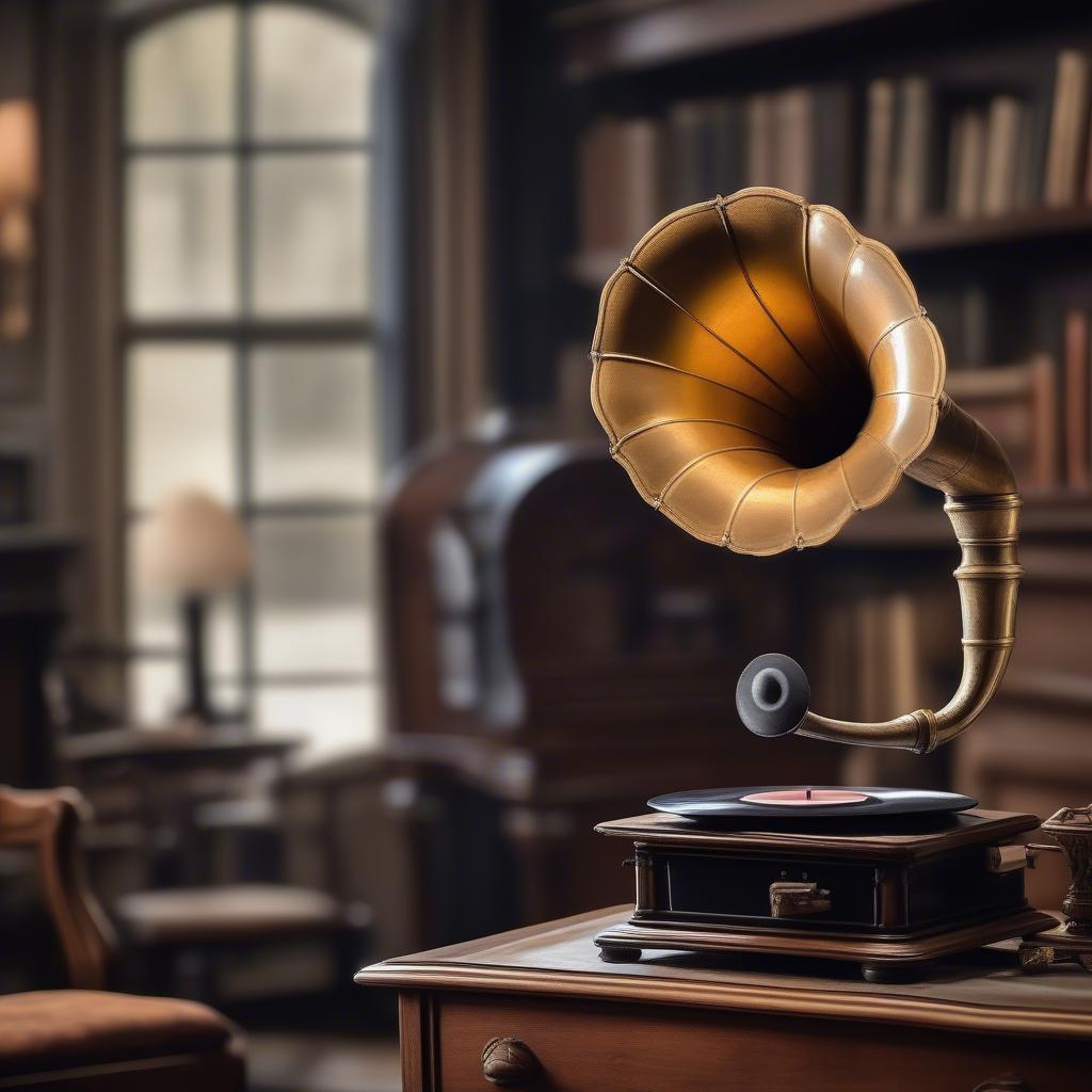 Gramophone Playing a Record