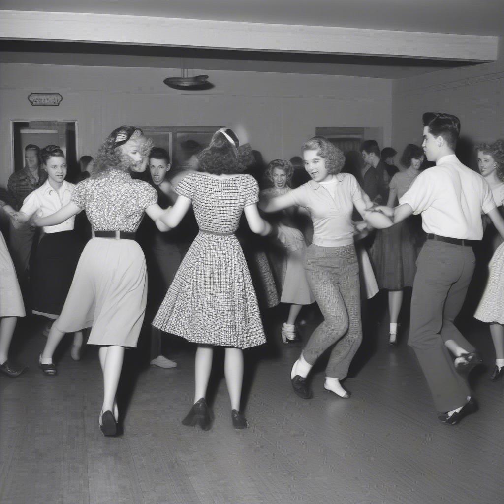 1950s Teenagers Dancing at a Sock Hop