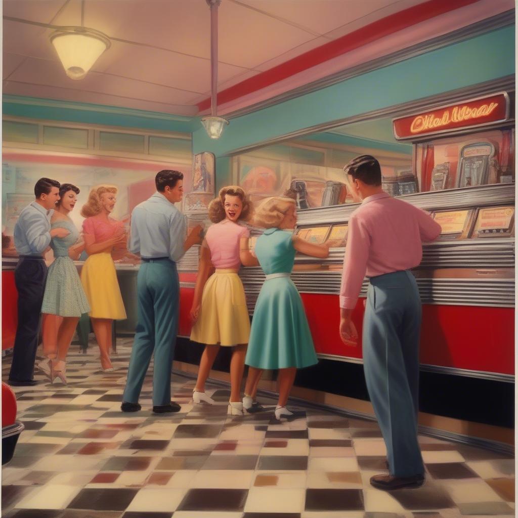 1955 Jukebox Diner Scene