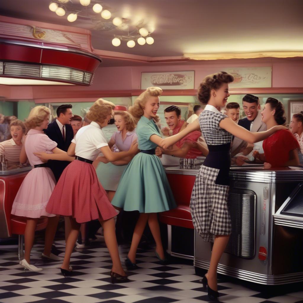 Teenagers Dancing to a Jukebox in 1955