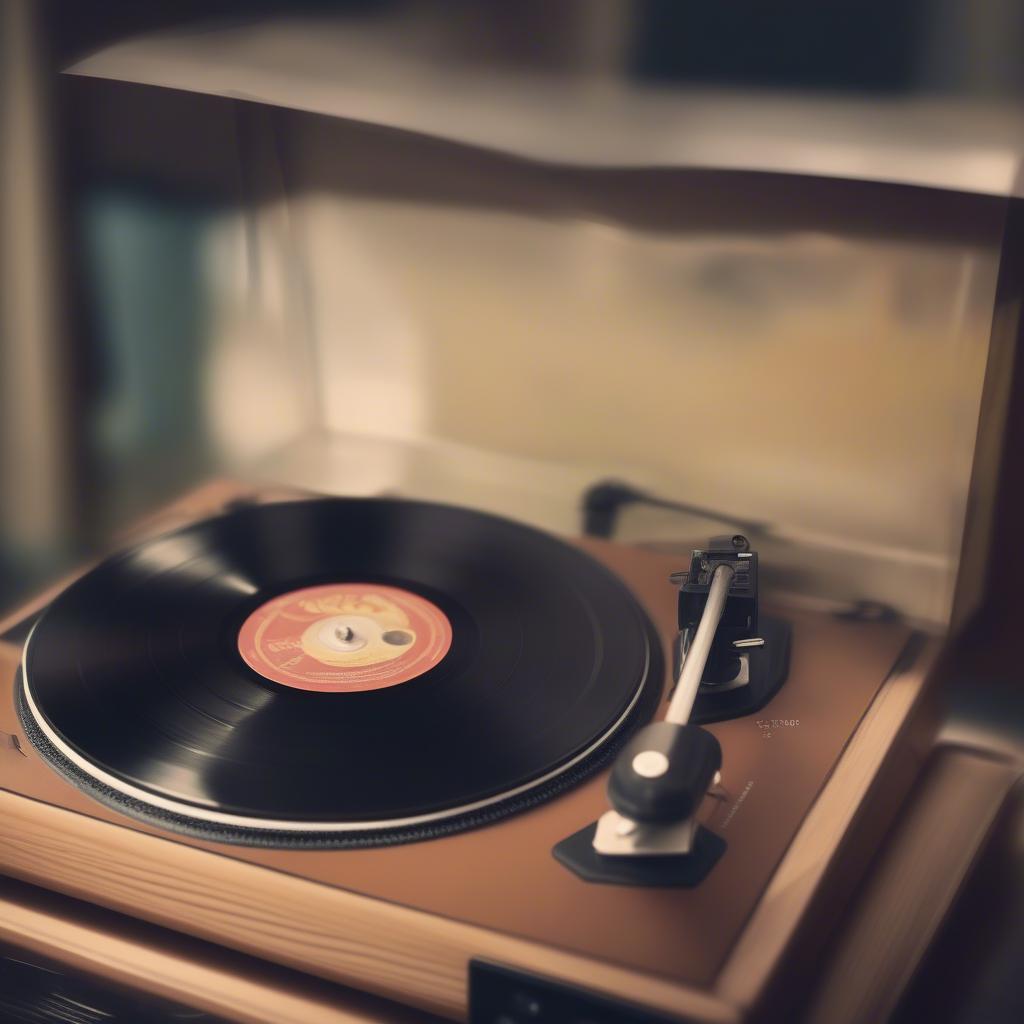 Vinyl Record Player Spinning a 1957 Hit