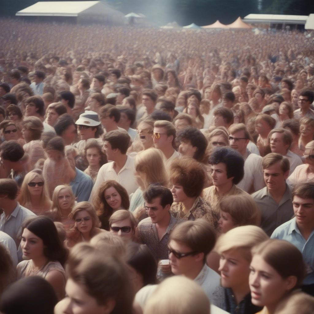 1960s Music Festival Crowd