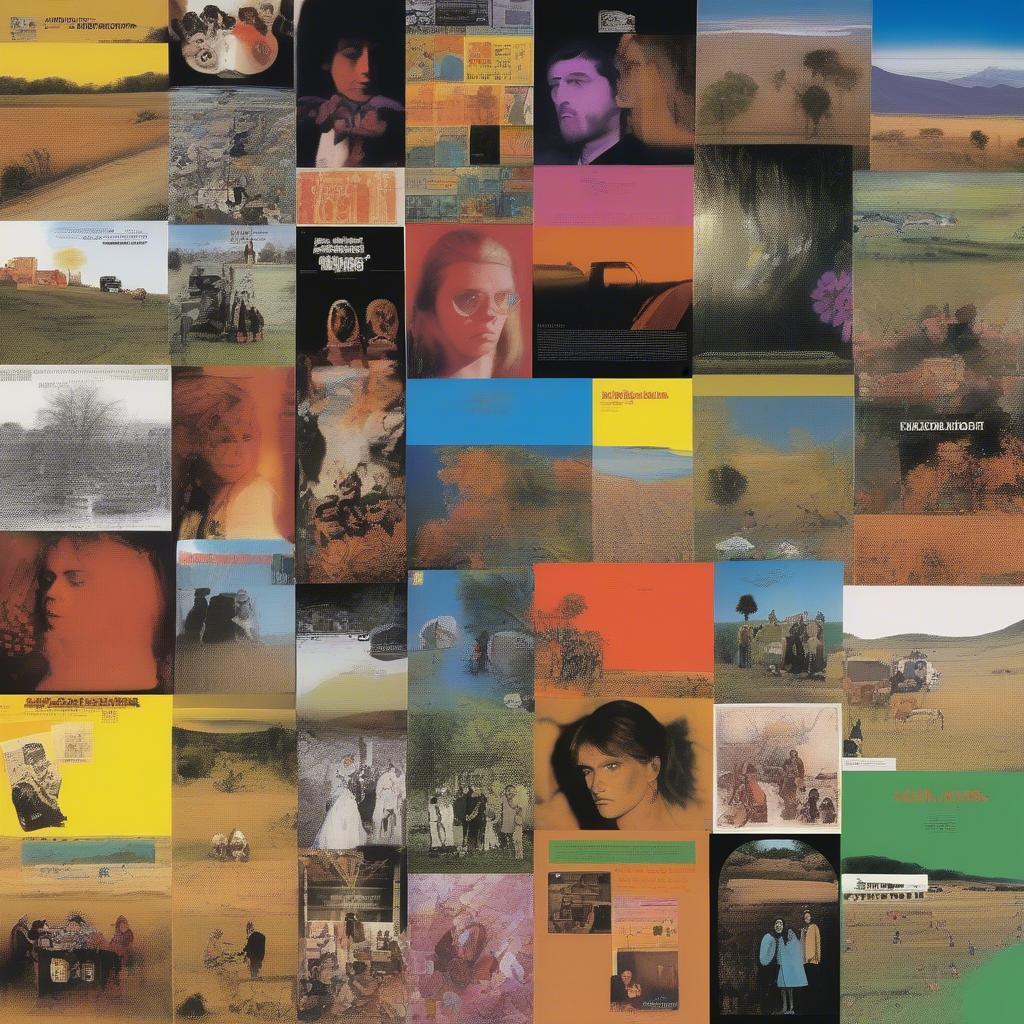 1969 Country Album Covers: A collage of iconic country album covers from 1969, representing the diverse musical styles of the era.