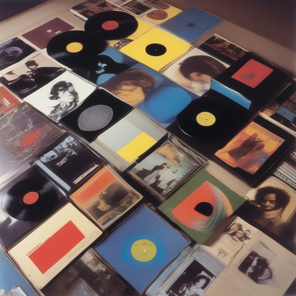 1972 Music Scene Represented by Vinyl Records