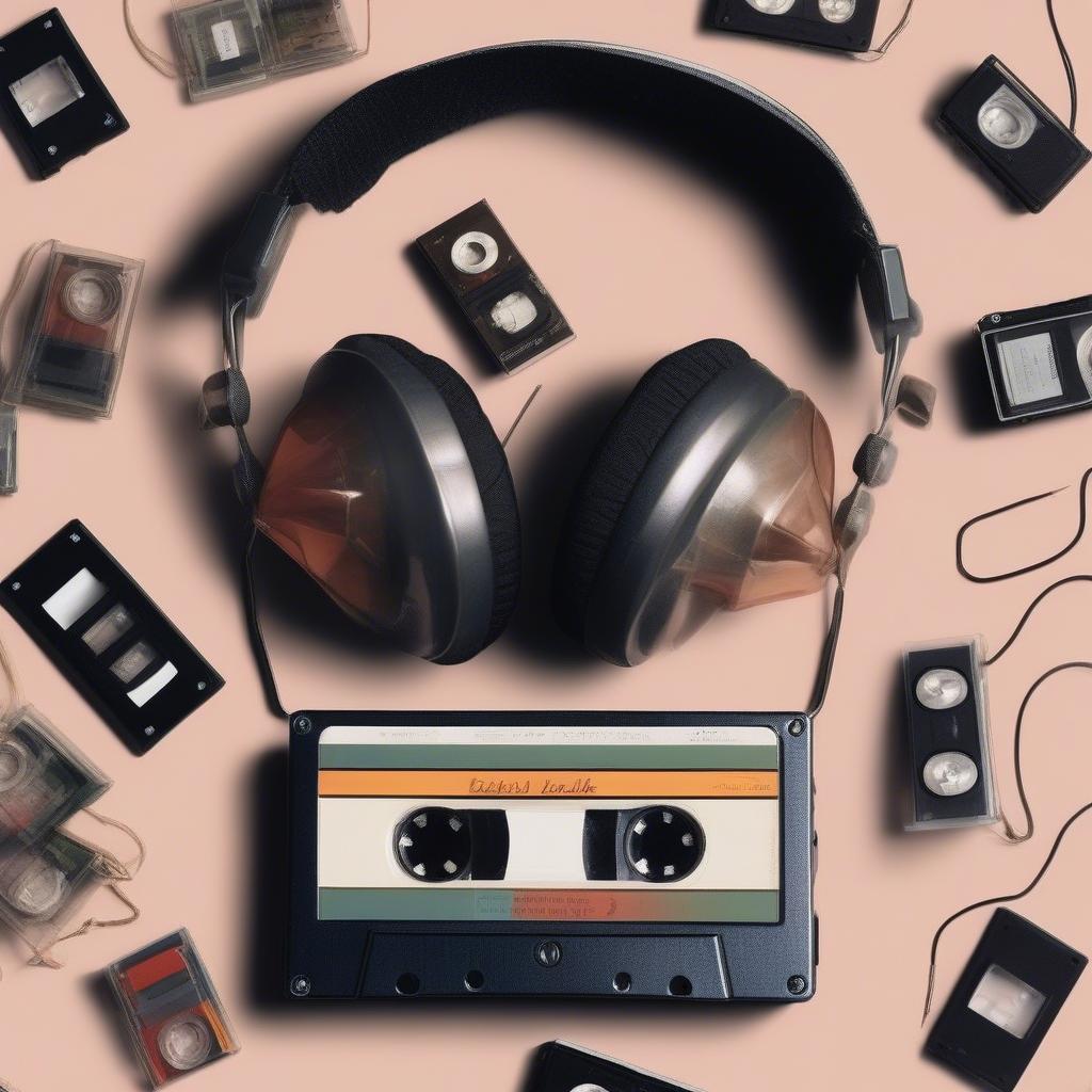 1975 Love Song Renaissance: Cassette Tapes and Headphones