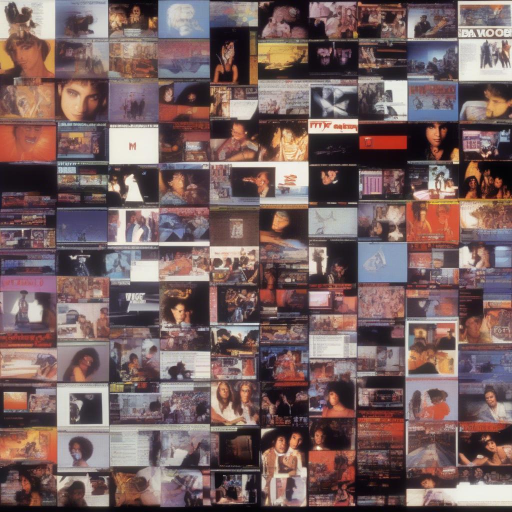 A collage of MTV screenshots from 1985