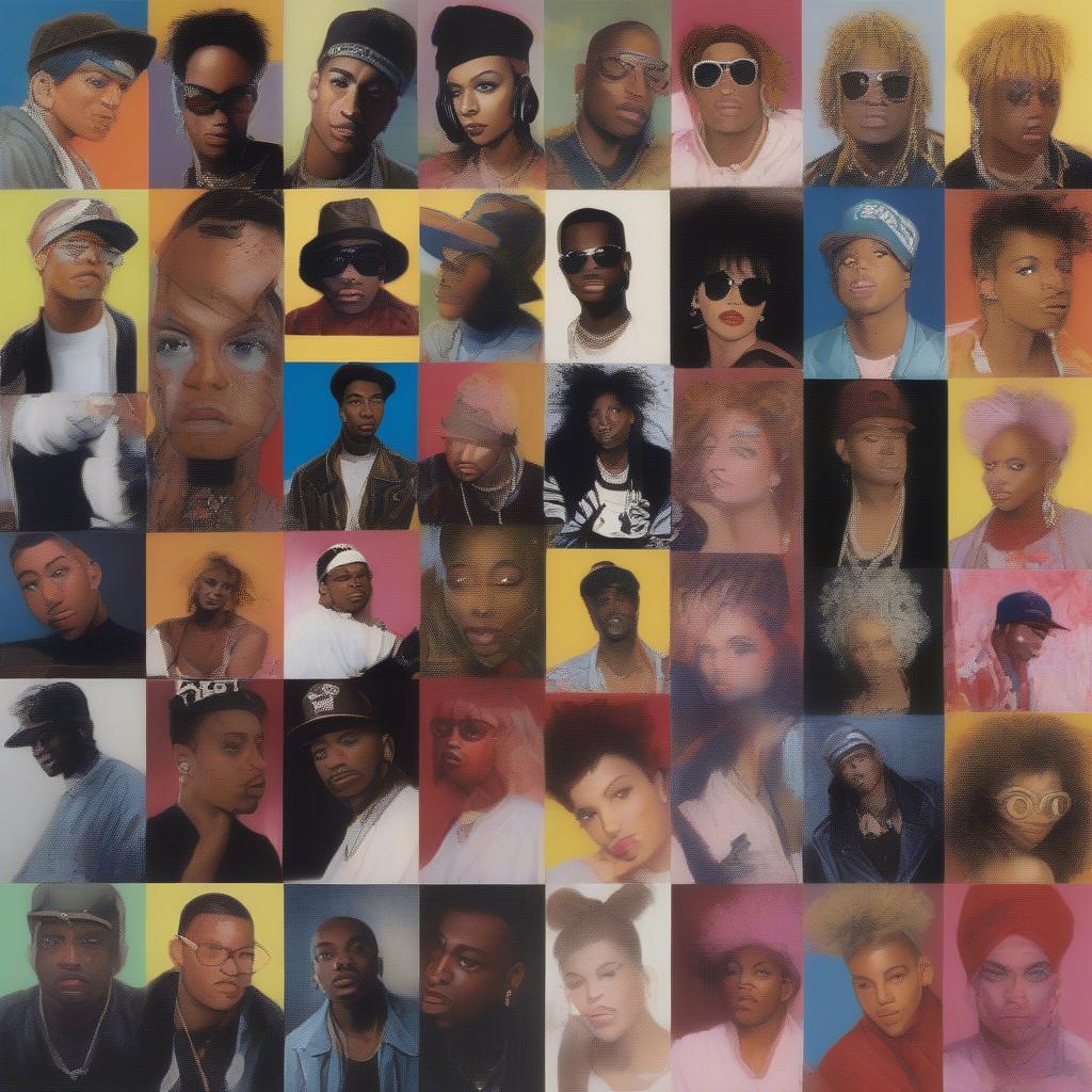 Top Artists of 1990: A compilation of portraits featuring the most influential musicians of the year.