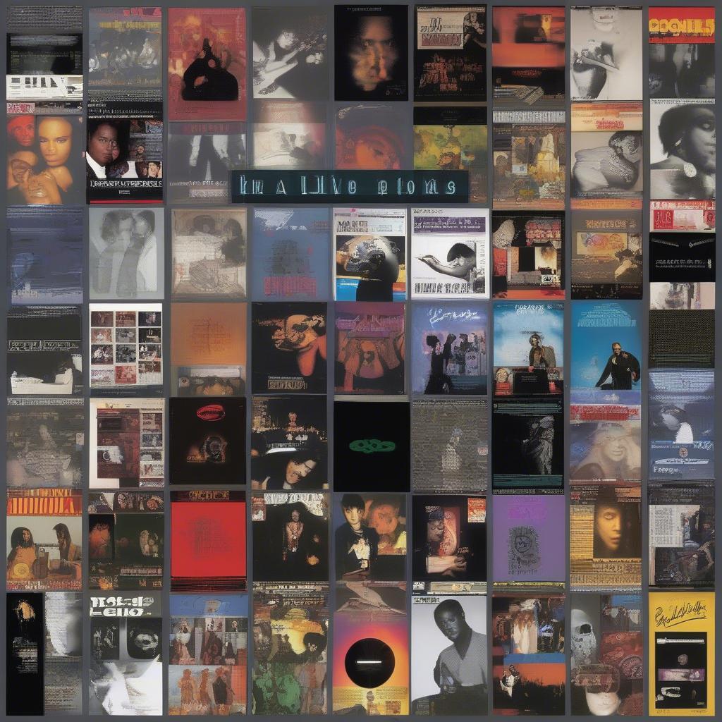 A collage of album covers from various 1998 top songs across different genres.