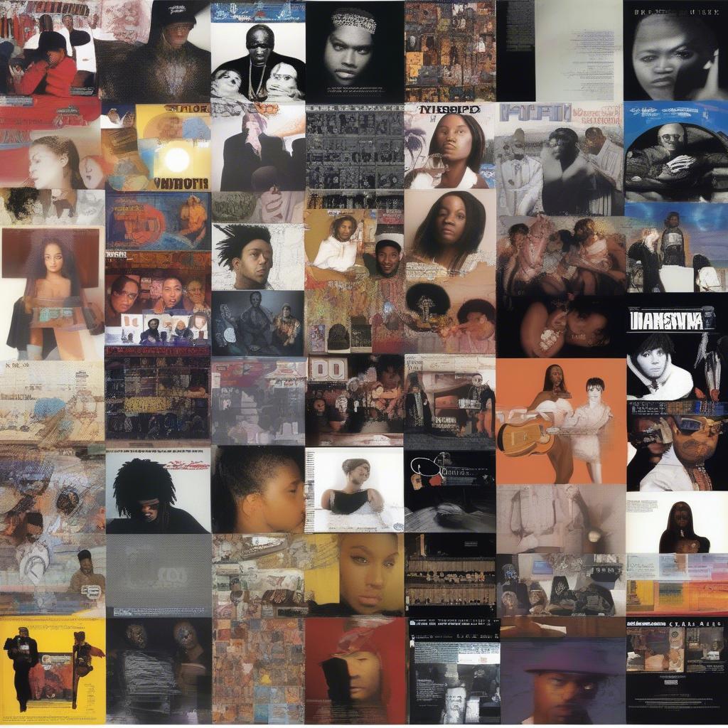 A collage of album covers and artists from 2004