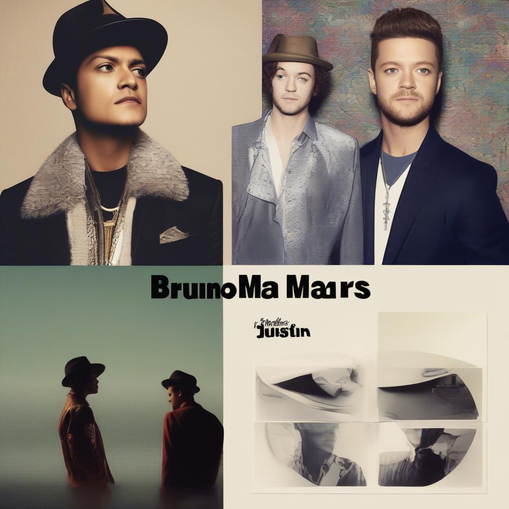 Bruno Mars and Justin Timberlake album covers