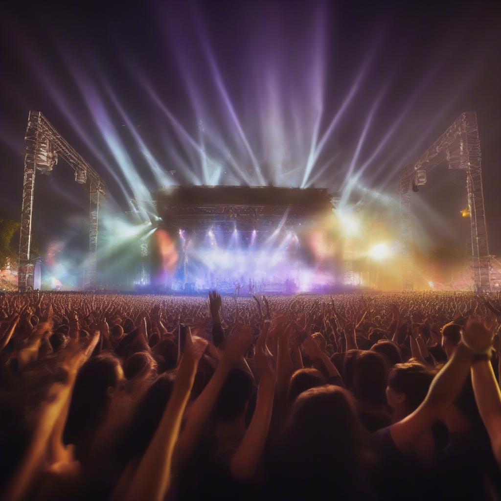 A crowd enjoying a music festival in 2014