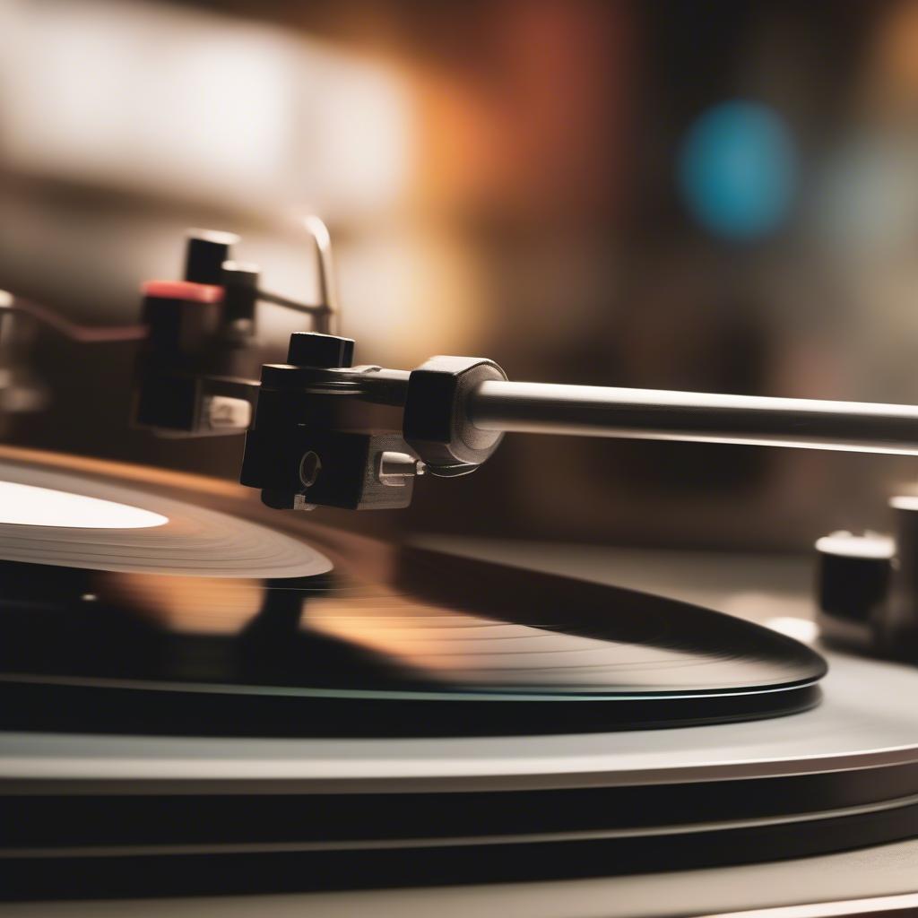 Vinyl record on a turntable