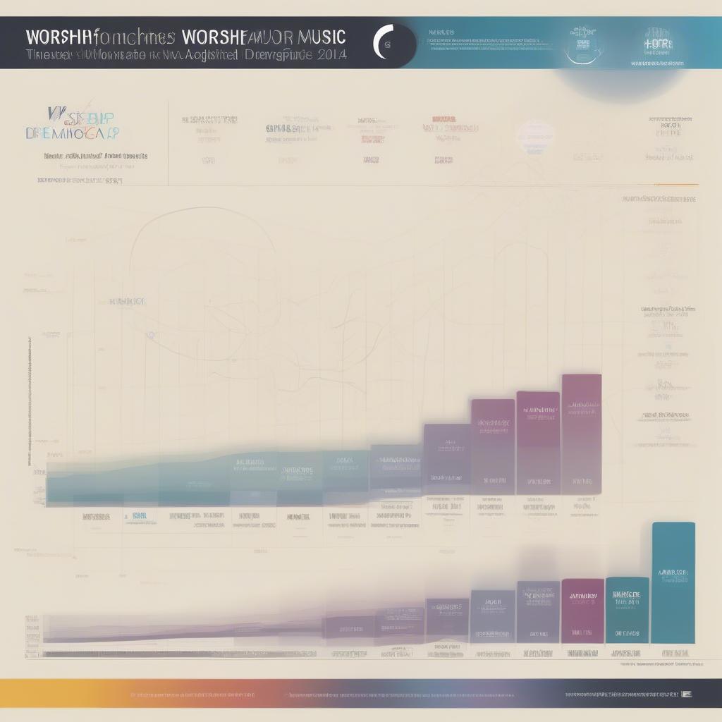 A graph showing the reach and impact of worship music in 2014 across different demographics and platforms.